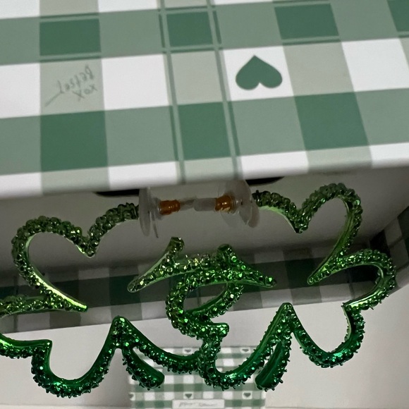 Betsey Johnson Green Shamrock Earrings - Picture 8 of 16